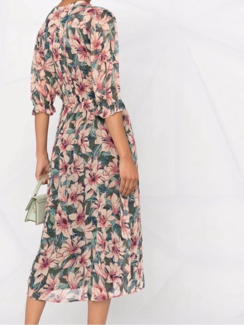 Ba&sh Brook Dress - Green/Pink Floral
1/2 Sleeve Midi Shirt Dress - Picture 4 of 11